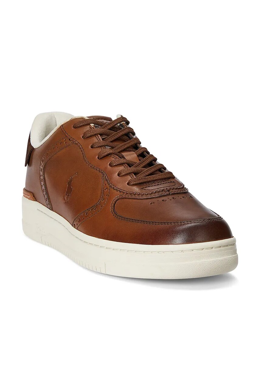 Шкіряні кросівки Polo Ralph Lauren Mastr Ct Bro чоловічі колір коричневий 809960990002