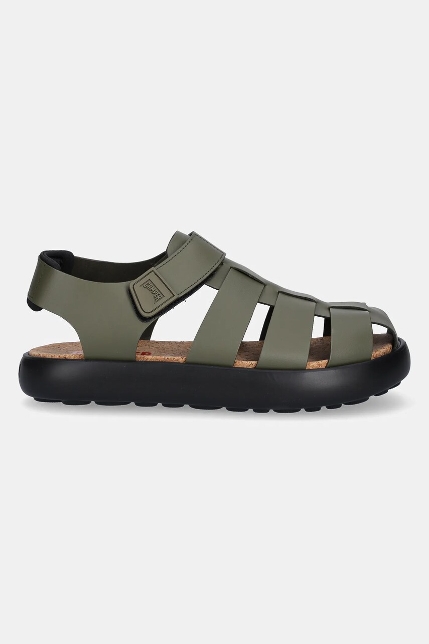 Шкіряні сандалі Camper Pelotas Flota Sandal чоловічі колір зелений K100938-004