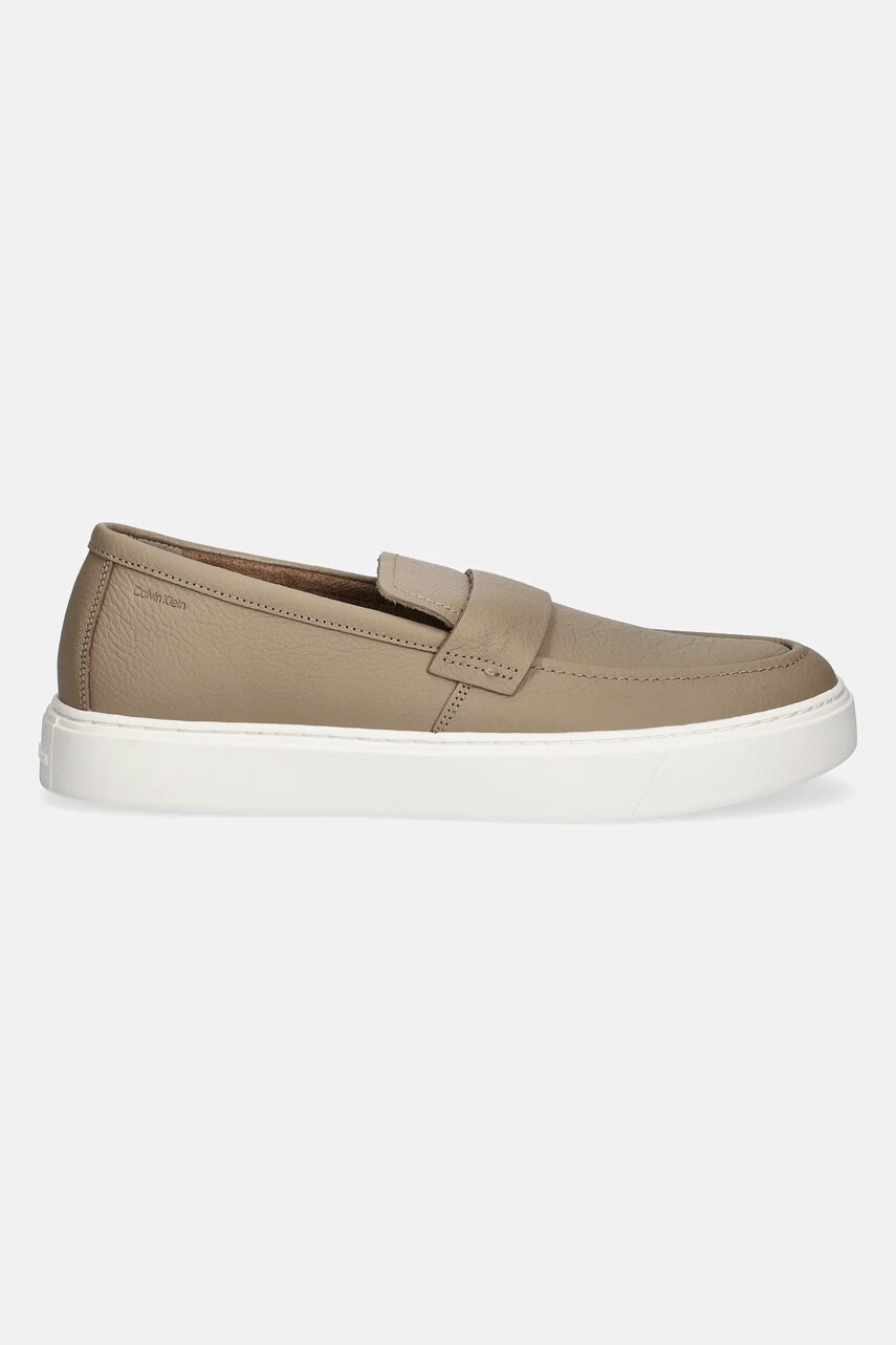 Шкіряні мокасини Calvin Klein MOCCASIN LTH UNLINED чоловічі колір коричневий HM0HM01813