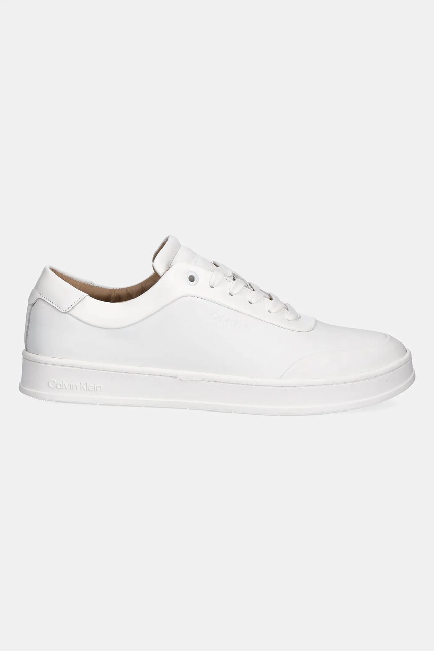 Шкіряні кросівки Calvin Klein LOW TOP LACE UP OXFORD RUBB LTH колір білий HM0HM01708