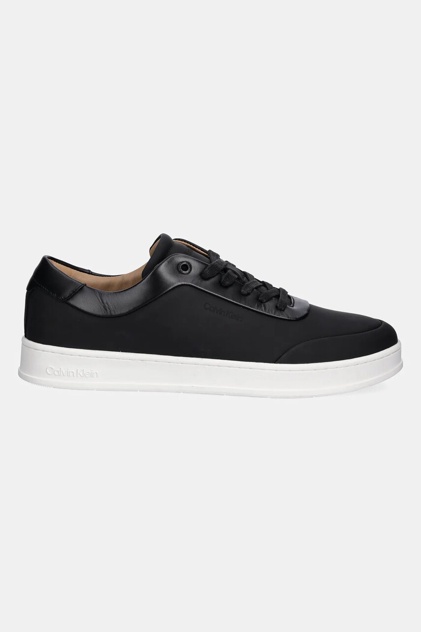 Шкіряні кросівки Calvin Klein LOW TOP LACE UP OXFORD RUBB LTH колір чорний HM0HM01708