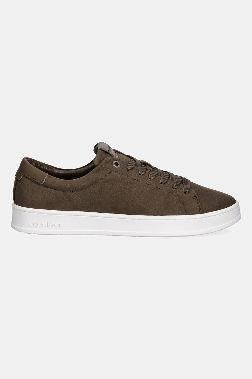 Шкіряні кросівки Calvin Klein LOW TOP LACE UP NU колір коричневий HM0HM01758