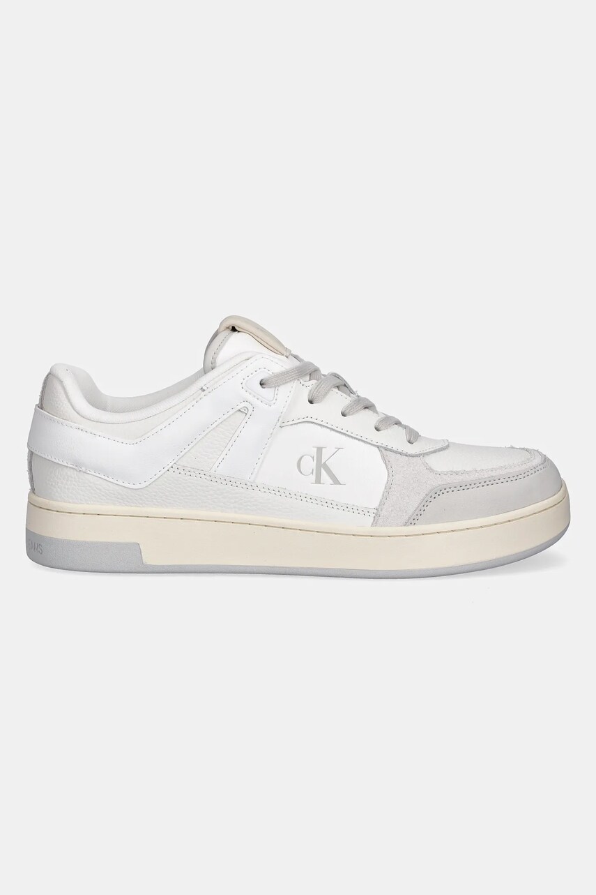 Черевики Calvin Klein Jeans BASKET CUP LOW LACEUP LTH MIX чоловічі колір білий YM0YM01308
