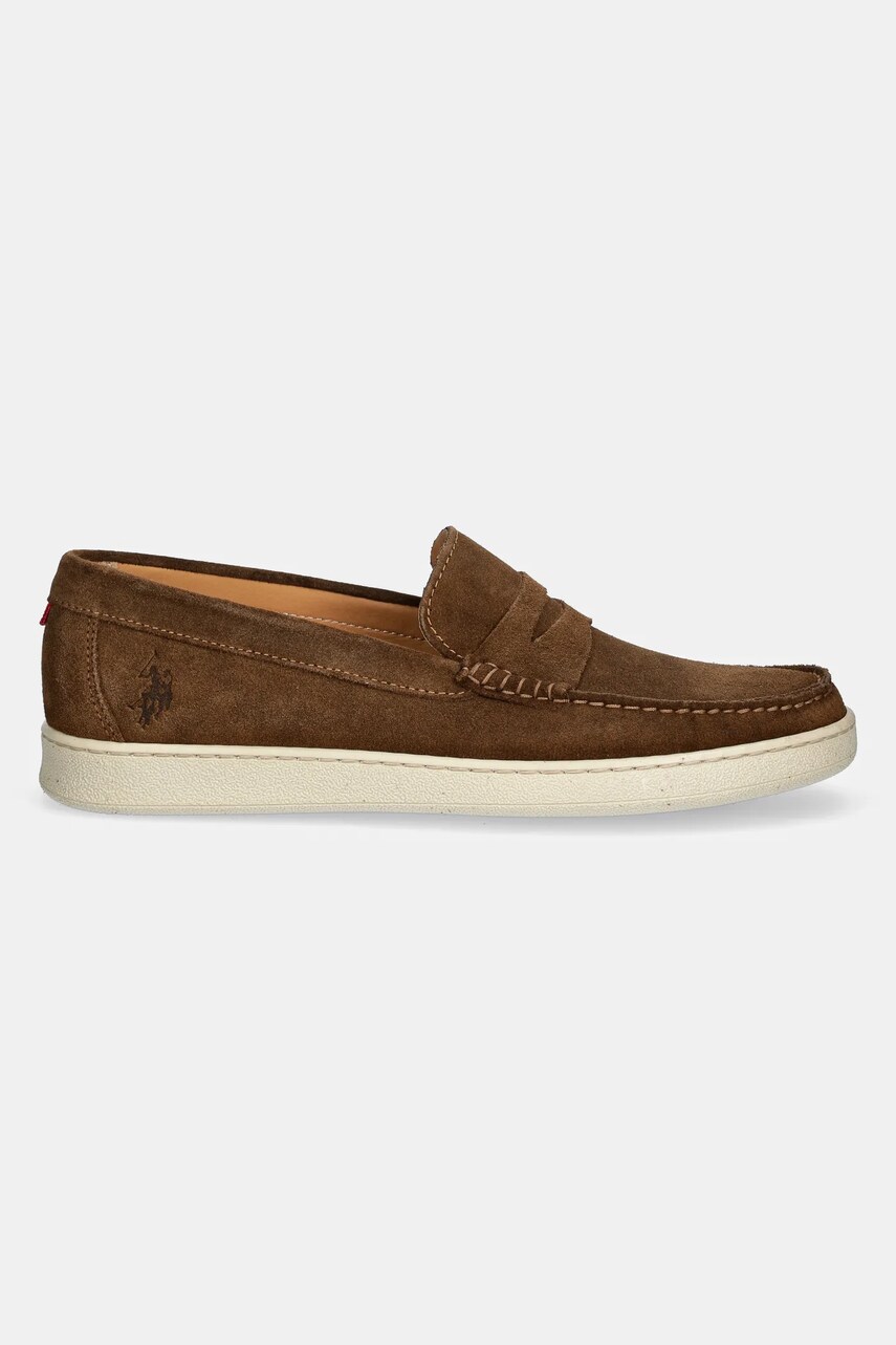 Замшеві мокасини U.S. Polo Assn. MIGUEL002M/5S1 чоловічі колір коричневий MIGUEL
