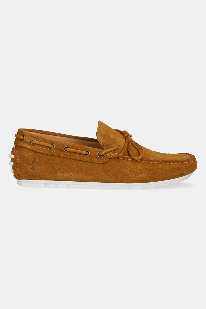 Замшеві мокасини U.S. Polo Assn. PABLO001M/5S1 чоловічі колір коричневий PABLO