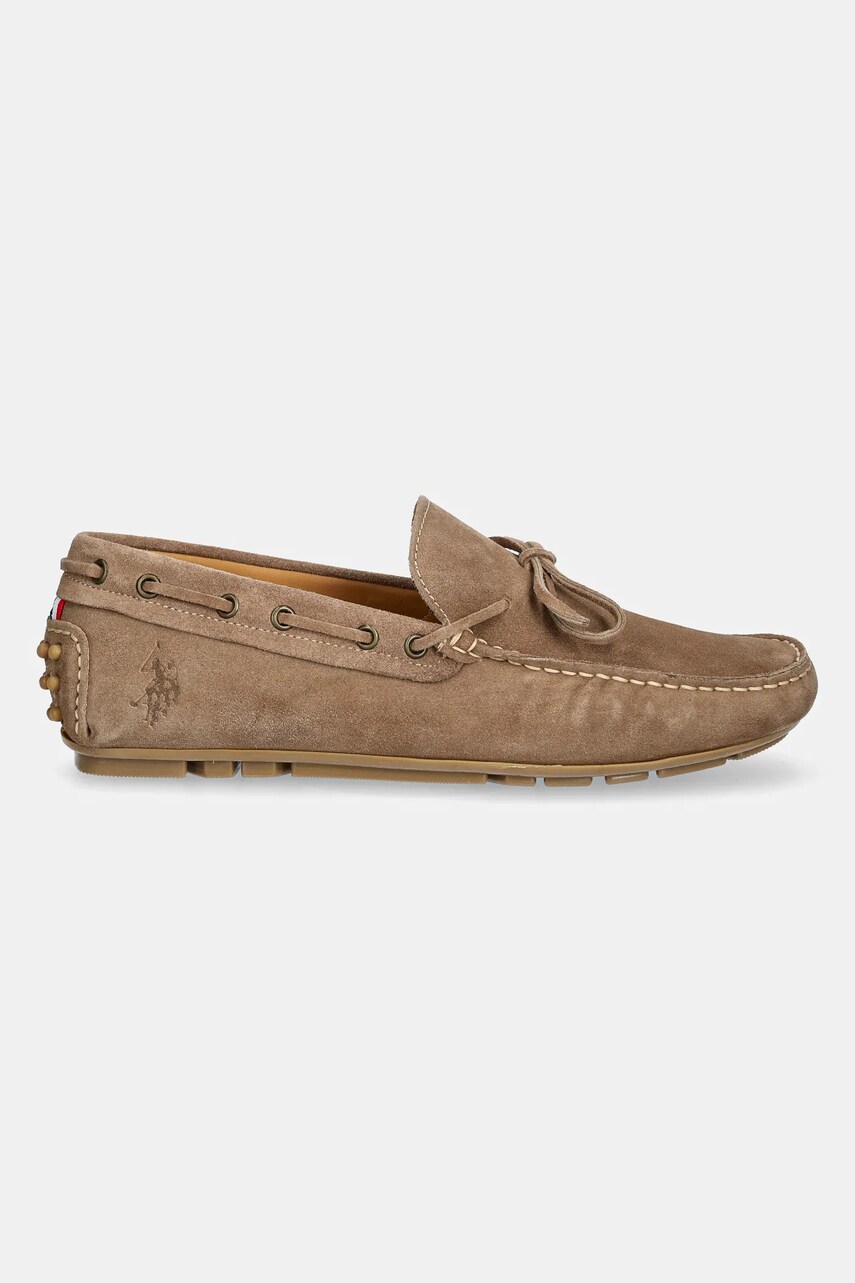 Замшеві мокасини U.S. Polo Assn. PABLO001M/5S1 чоловічі колір коричневий PABLO