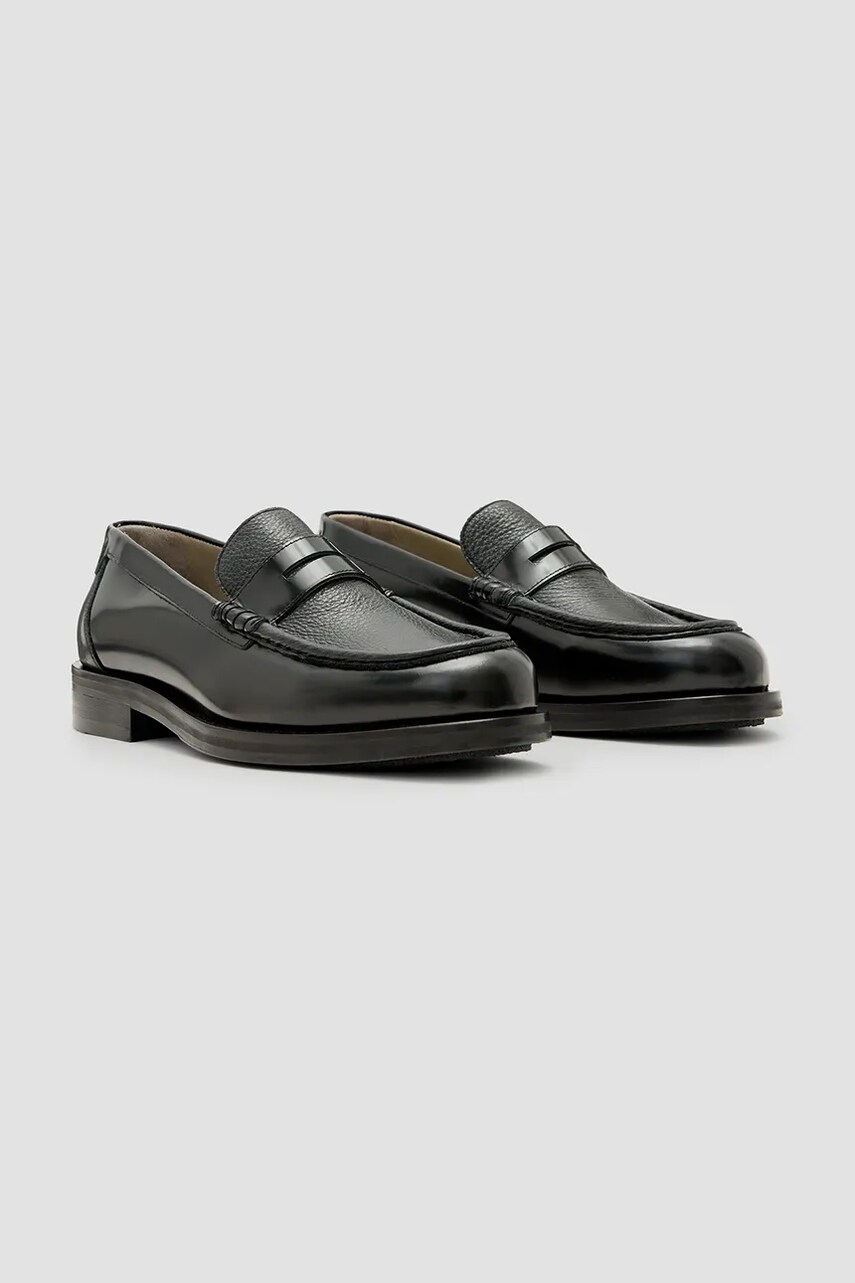 Шкіряні мокасини AllSaints Bloom Loafer чоловічі колір чорний M021FC