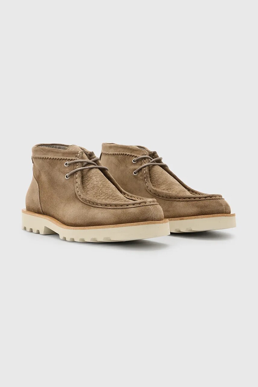 Замшеві кросівки AllSaints Skiff Suede Boot чоловічі колір сірий M015FC