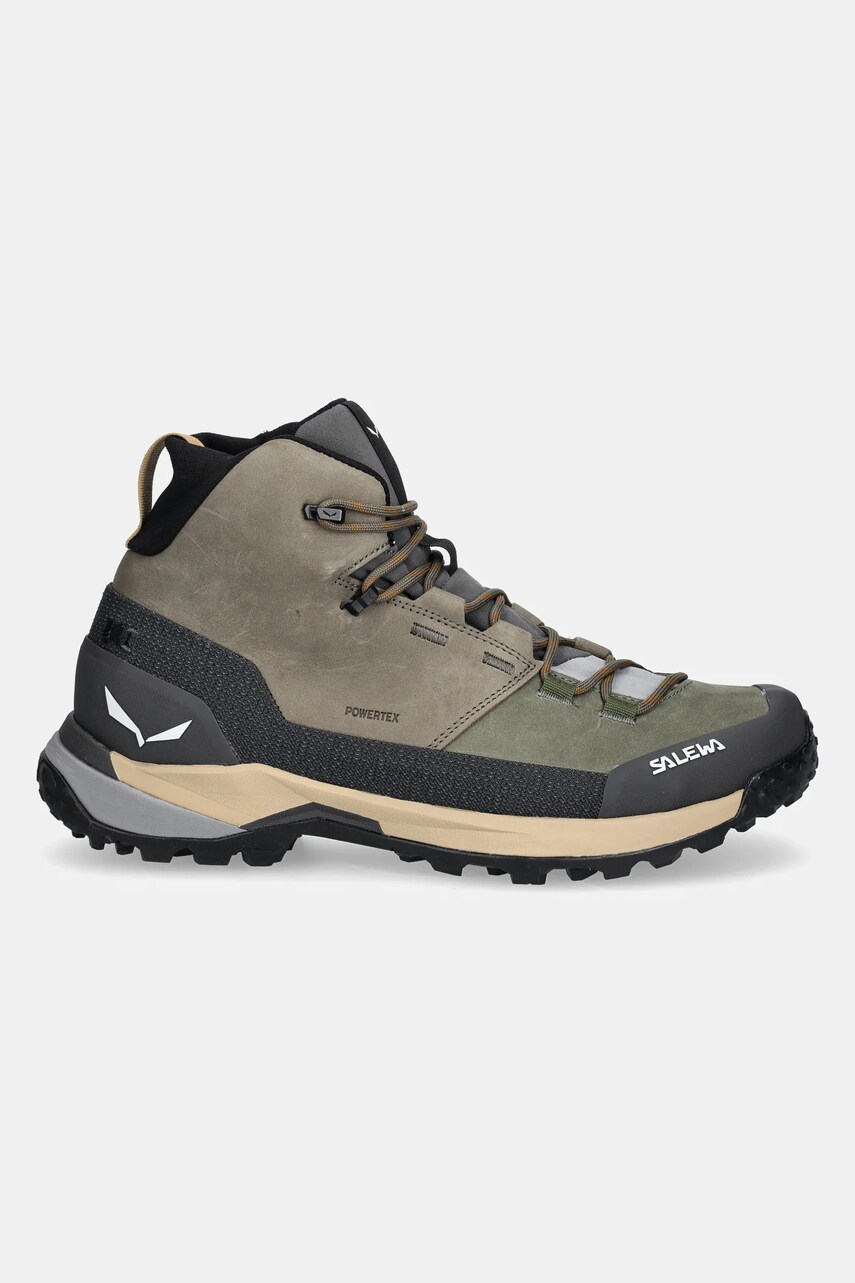 Черевики Salewa Puez Leather Mid PTX чоловічі колір зелений 00.0000061459