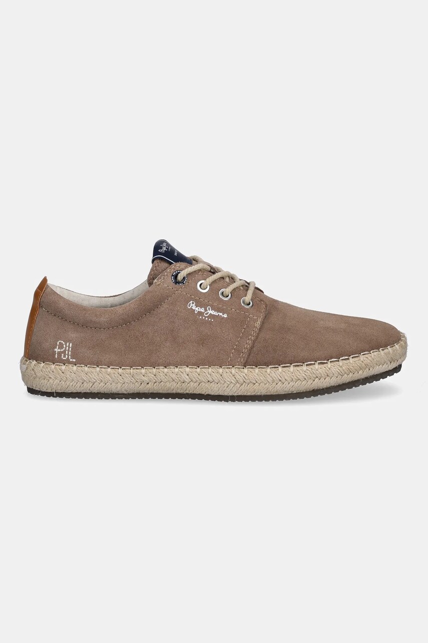 Замшеві еспадрилі Pepe Jeans TOURIST WEST колір зелений PMS10336