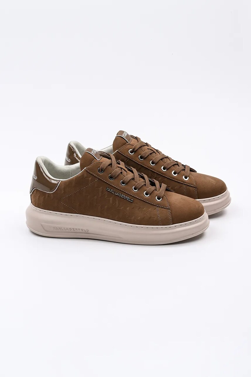 Шкіряні кросівки Karl Lagerfeld KAPRI MENS чоловічі колір коричневий KL52547K