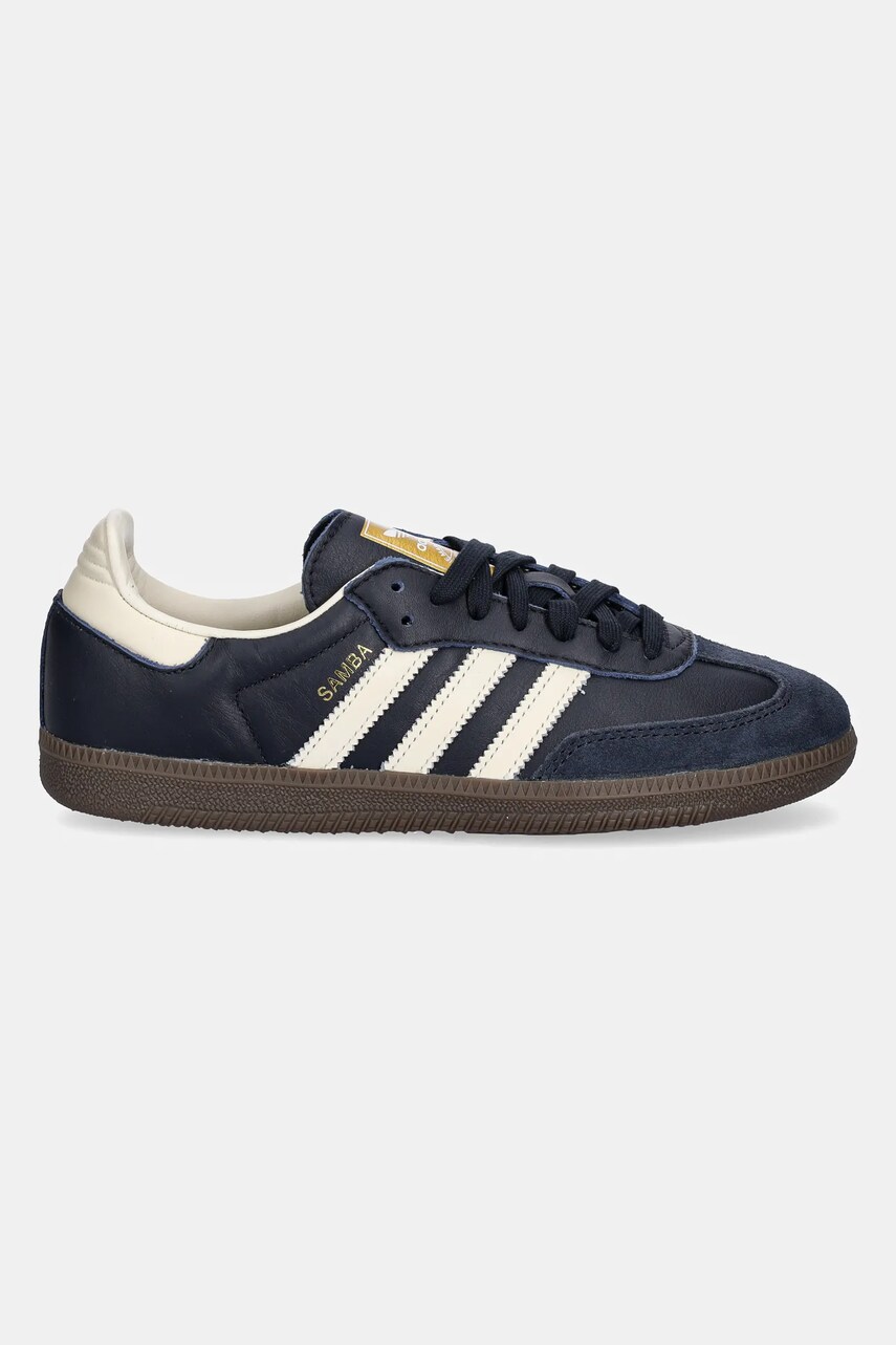 Купити Шкіряні кросівки adidas Originals Samba OG колір синій ID2056 – головне зображення