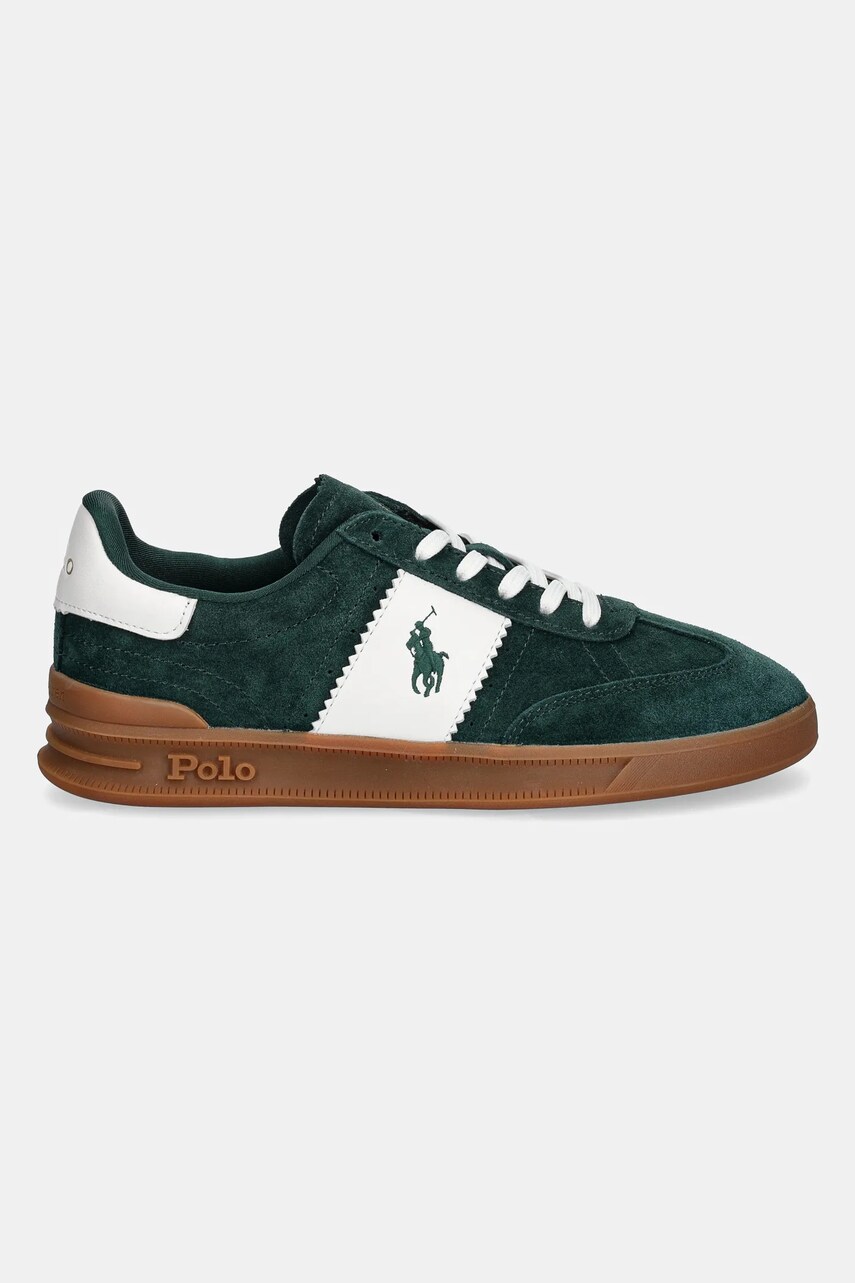 Замшеві кросівки Polo Ralph Lauren Hrt Aera Pp колір зелений 809954903005