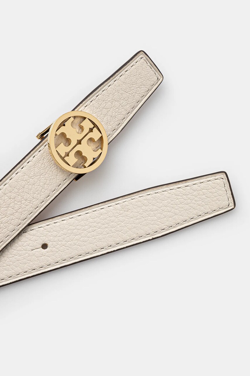 Двосторонній шкіряний ремінь Tory Burch Miller жіночий колір білий 138935.139