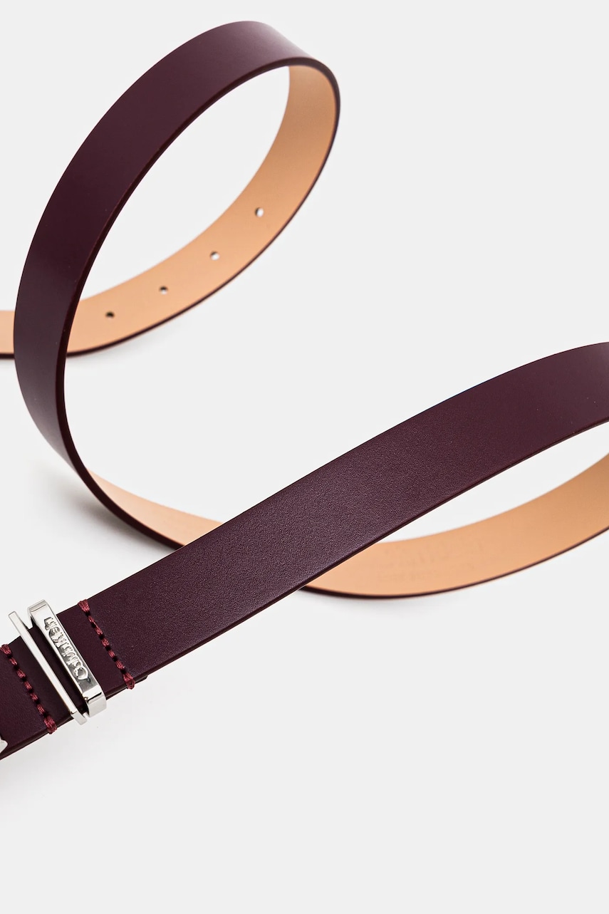 Шкіряний ремінь Calvin Klein жіночий колір фіолетовий K60K612866