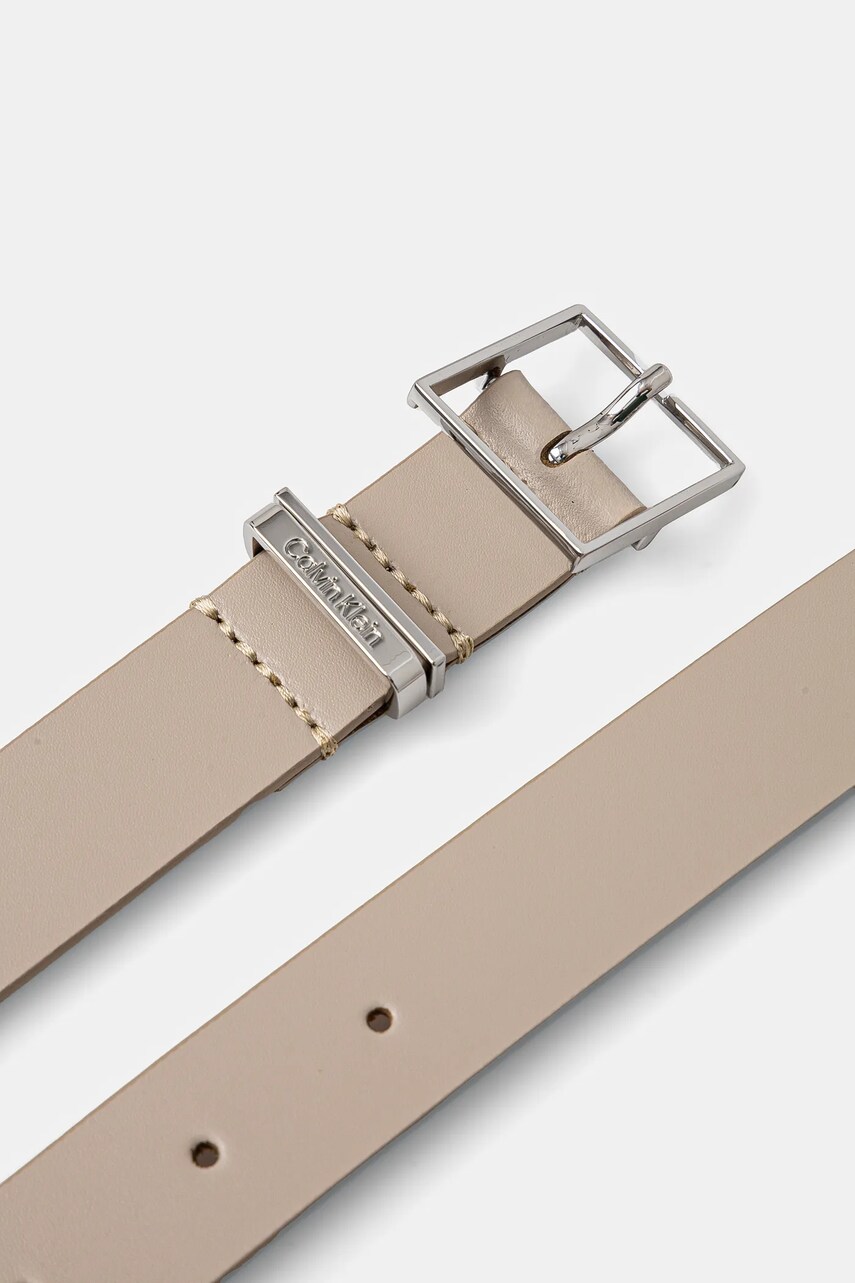 Шкіряний ремінь Calvin Klein жіночий колір бежевий K60K612866