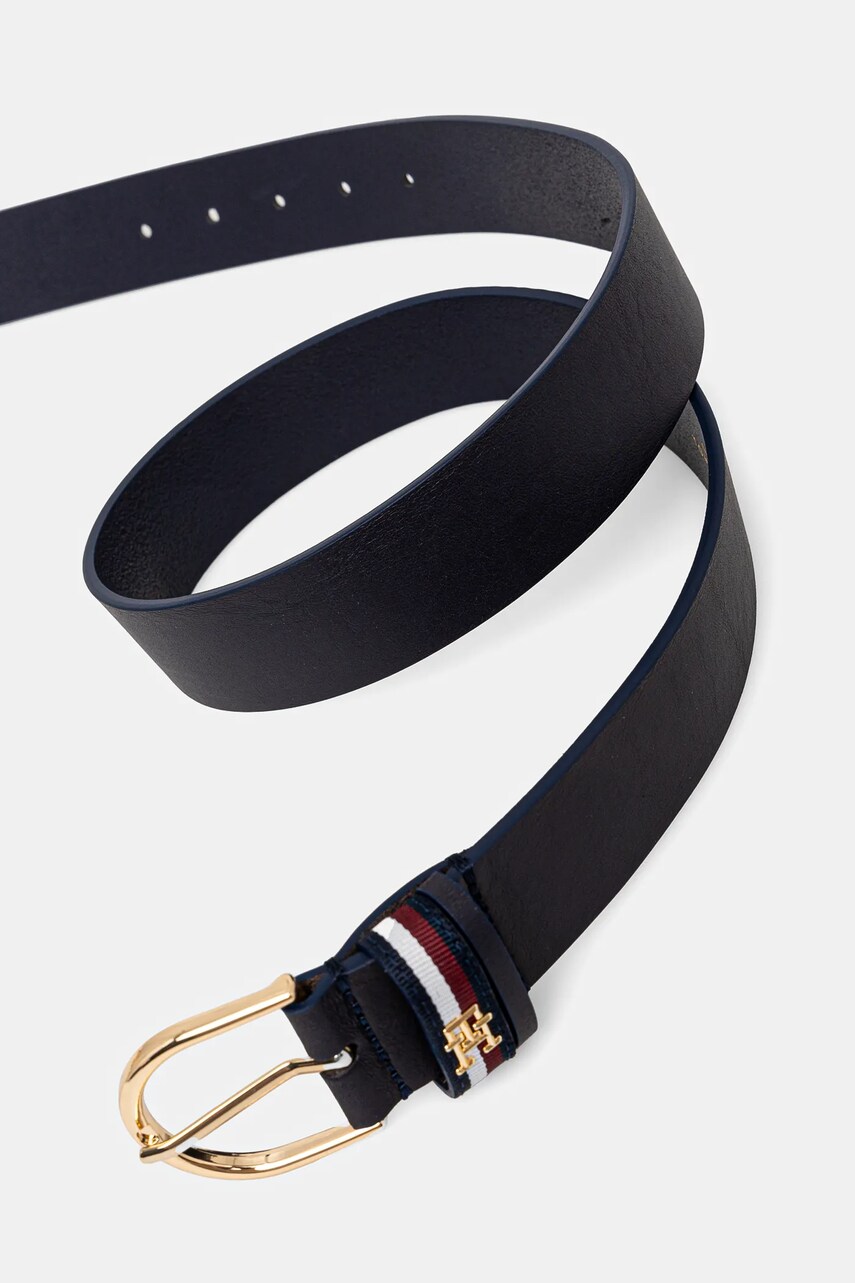 Шкіряний ремінь Tommy Hilfiger жіночий колір синій AW0AW16835