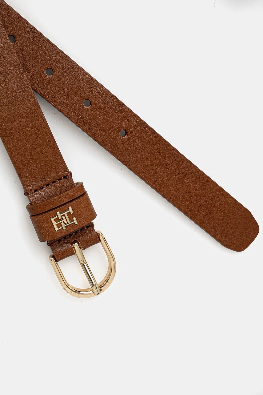 Шкіряний ремінь Tommy Hilfiger жіночий колір коричневий AW0AW16836