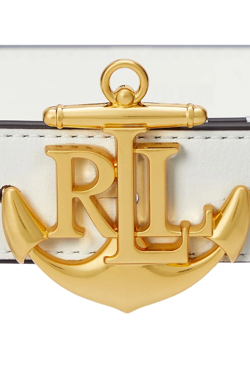 Шкіряний ремінь Lauren Ralph Lauren жіночий колір білий 412957004