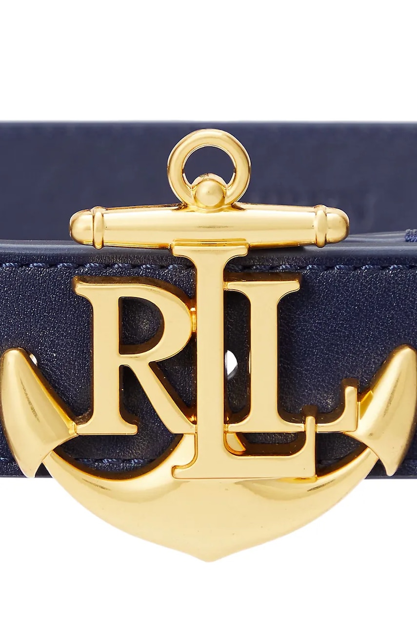 Шкіряний ремінь Lauren Ralph Lauren жіночий колір синій 412957004