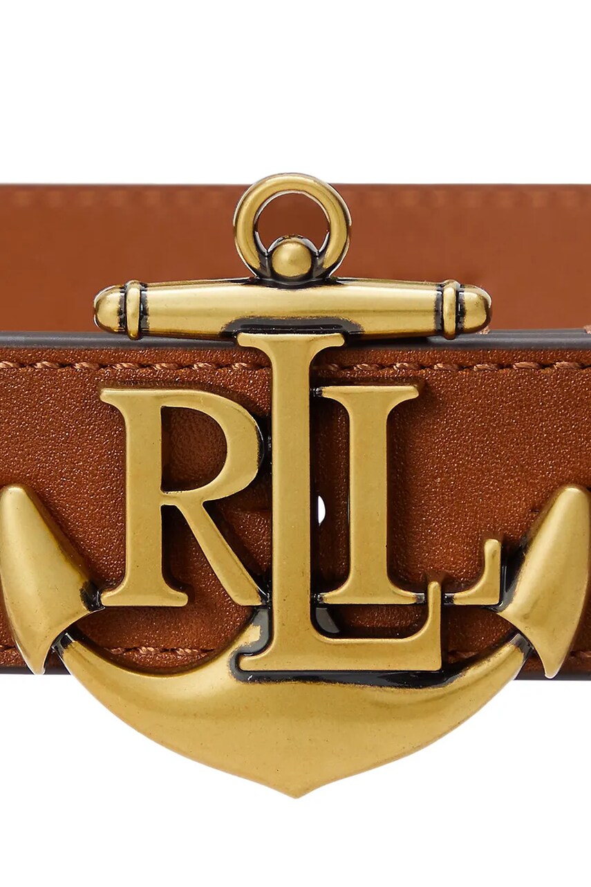 Шкіряний ремінь Lauren Ralph Lauren жіночий колір коричневий 412957004