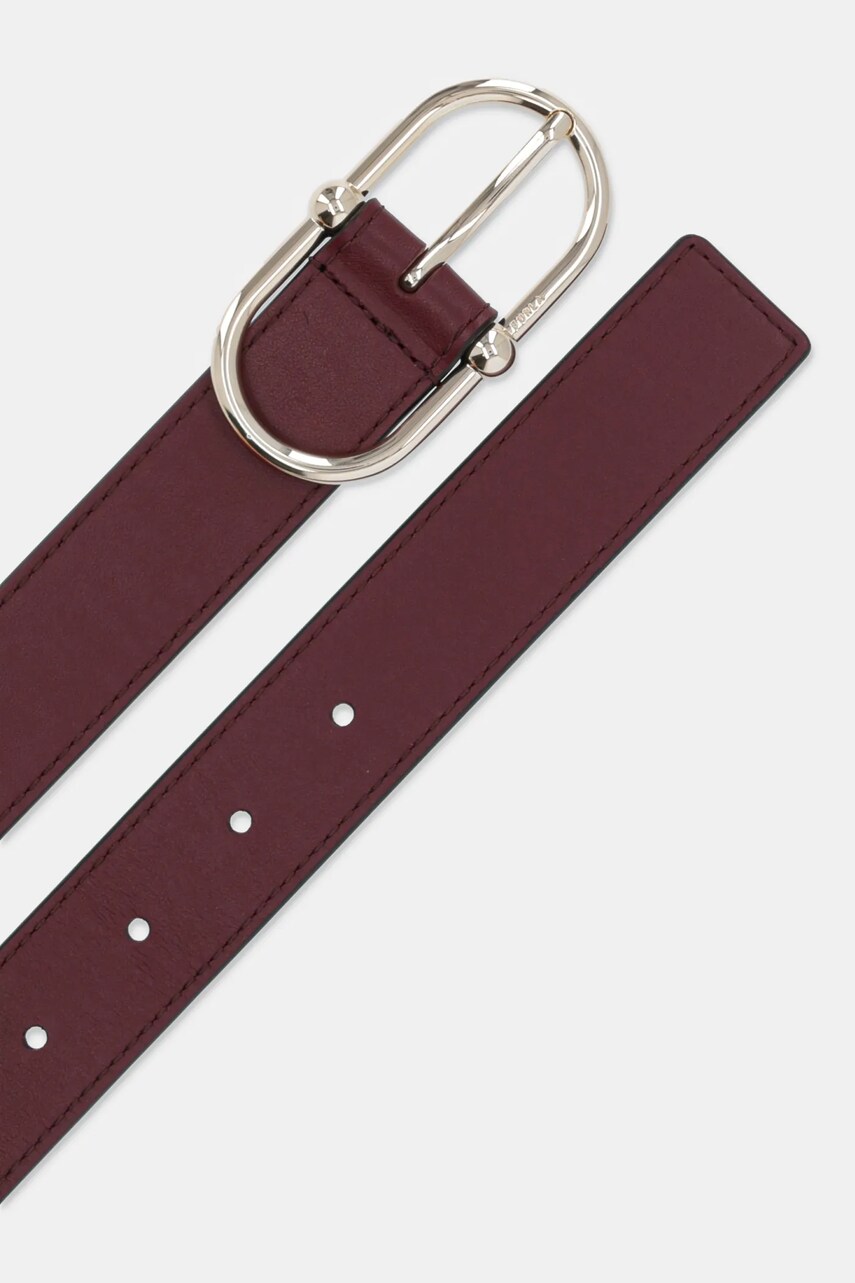 Шкіряний ремінь Furla жіночий колір бордовий WC00077 AX0733 26700