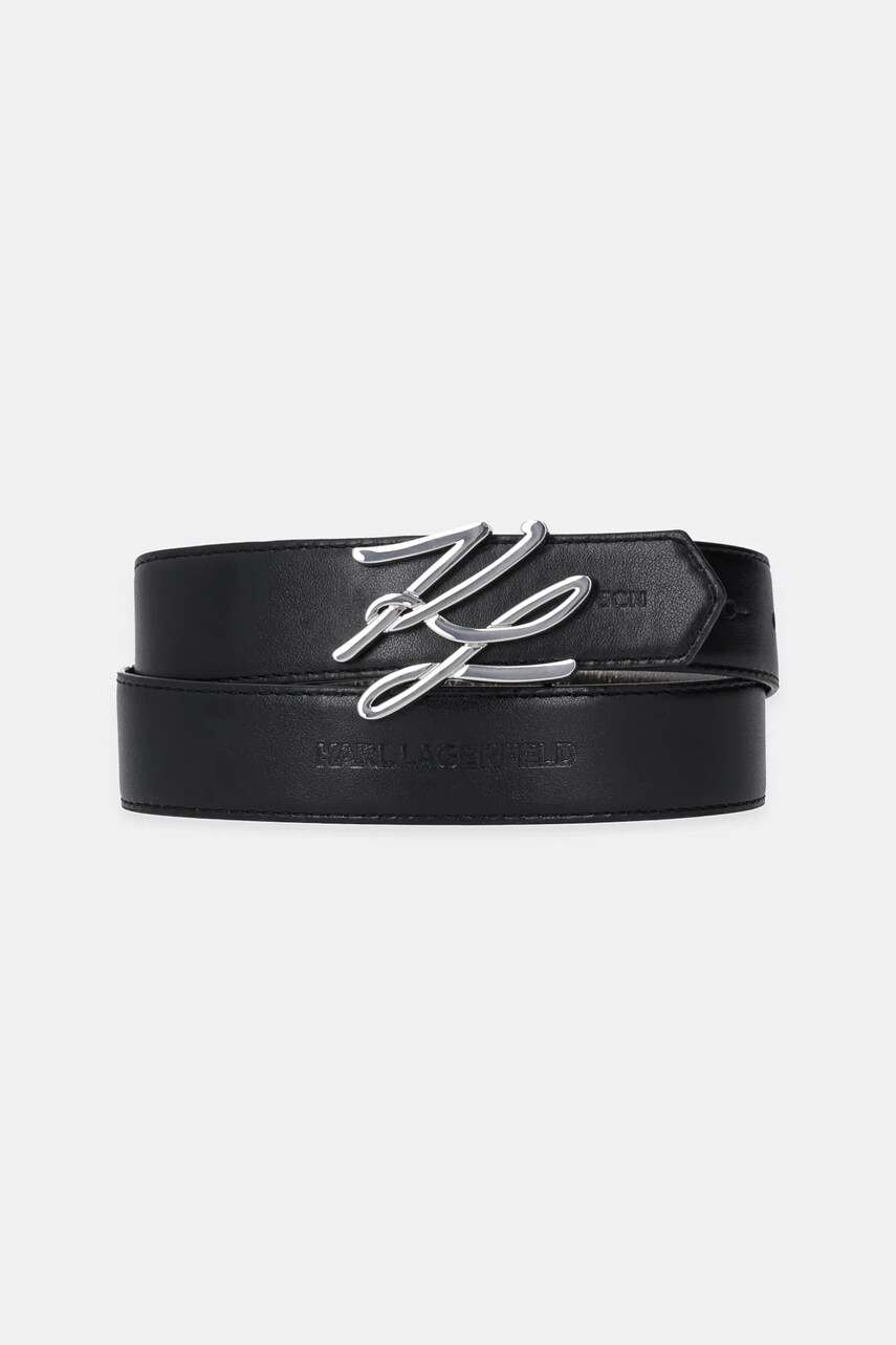 Двосторонній шкіряний ремінь Karl Lagerfeld жіночий колір сірий A1W33148