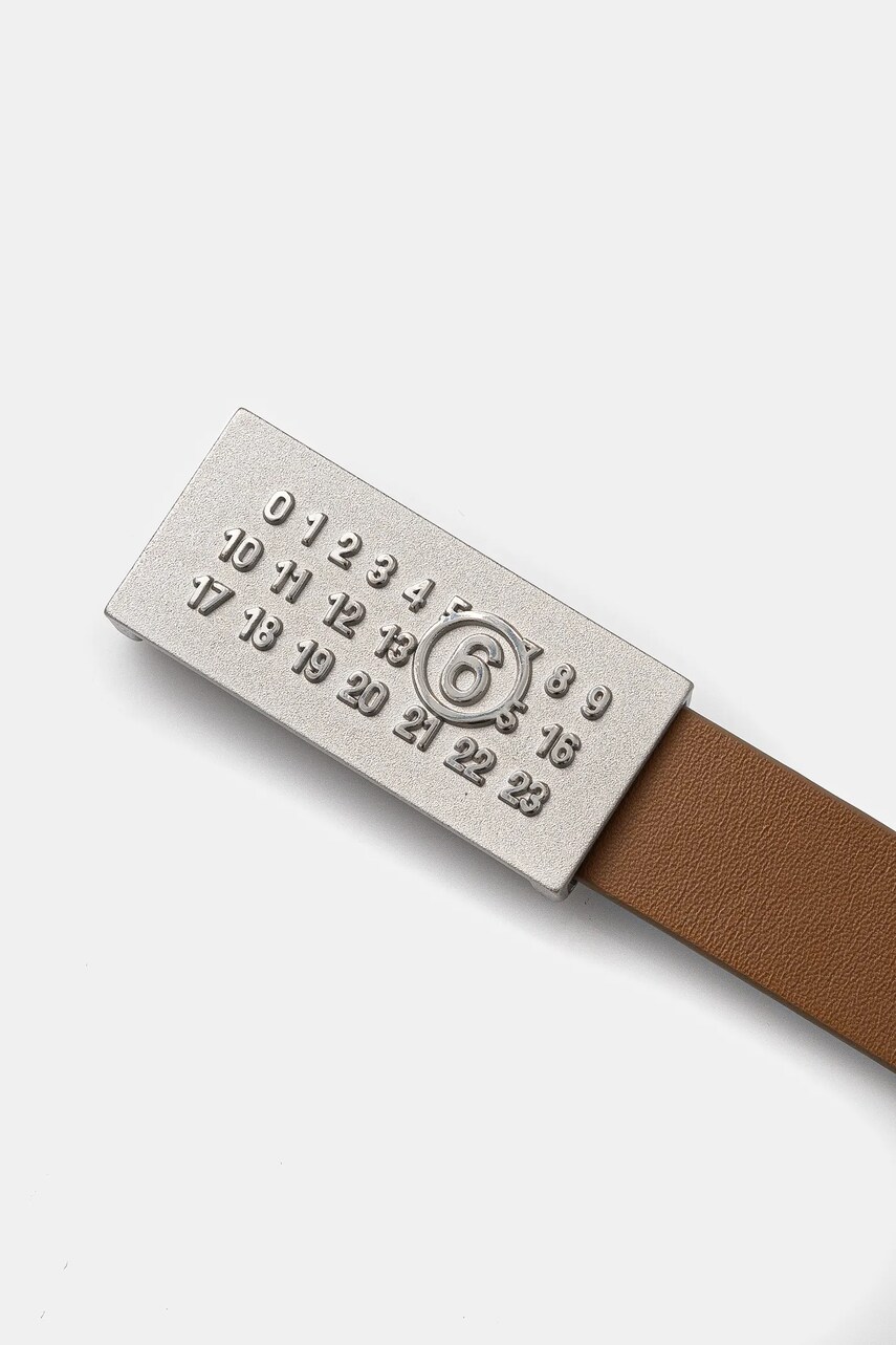 Шкіряний ремінь MM6 Maison Margiela жіночий колір коричневий SA6TP0010
