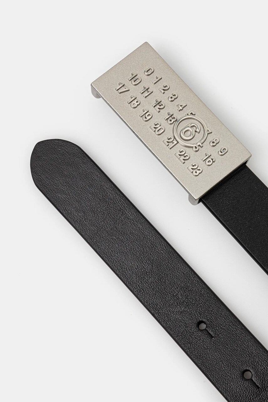 Шкіряний ремінь MM6 Maison Margiela жіночий колір чорний SA6TP0010