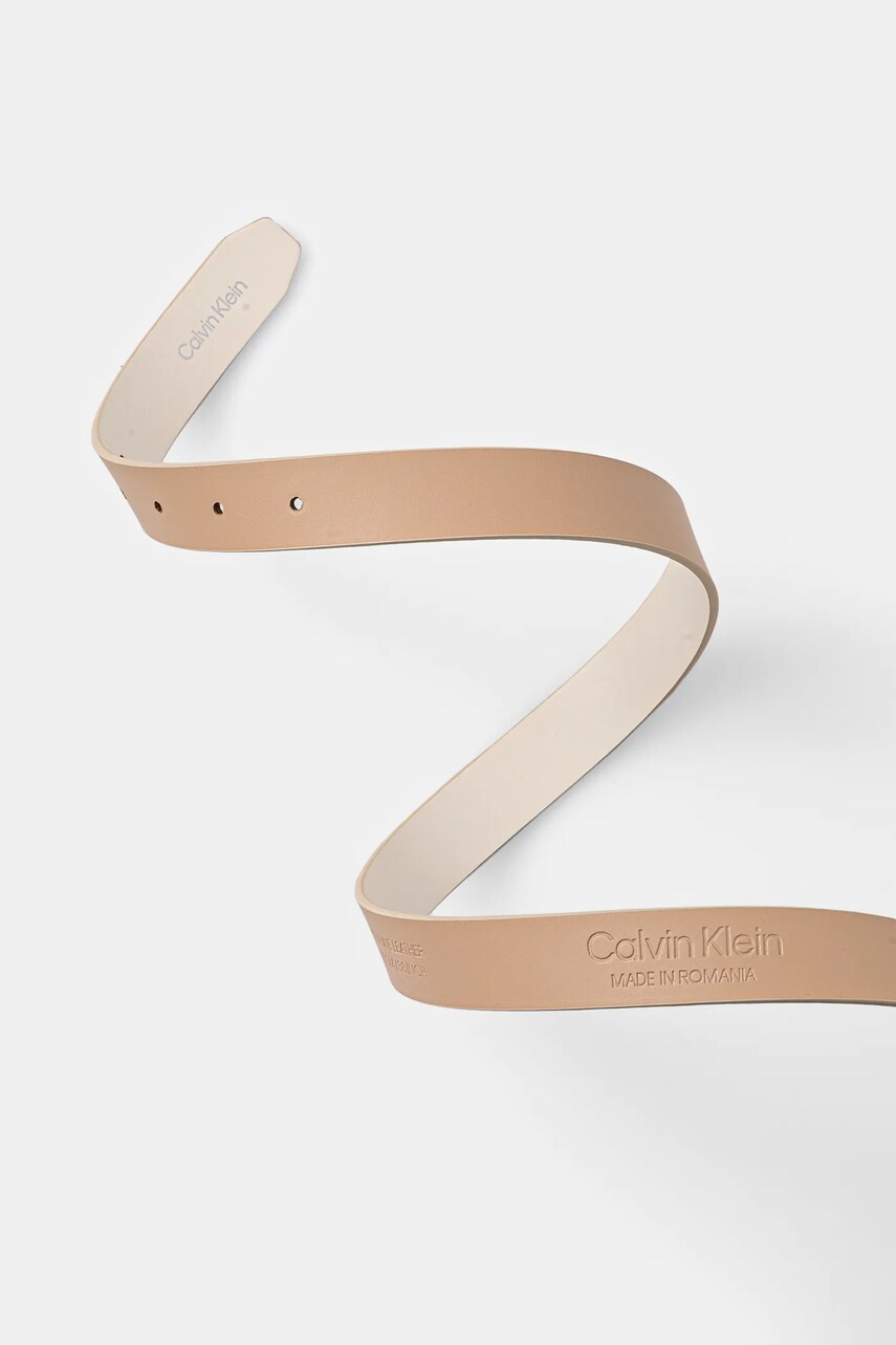 Шкіряний ремінь Calvin Klein жіночий колір бежевий K60K613234