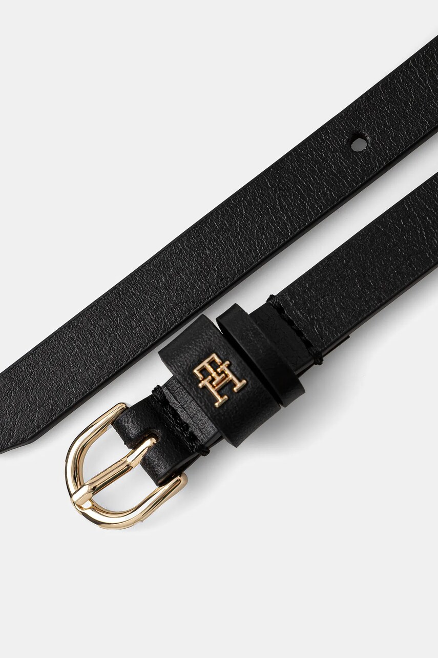 Шкіряний ремінь Tommy Hilfiger жіночий колір чорний AW0AW17246