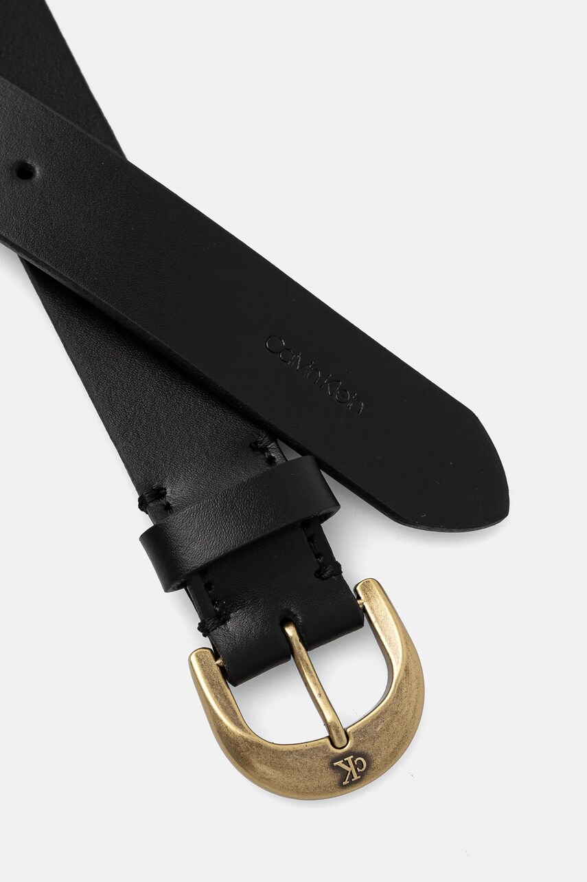 Шкіряний ремінь Calvin Klein Jeans жіночий колір чорний LV04K7009G