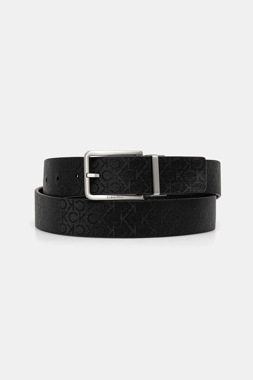 Двосторонній шкіряний ремінь Calvin Klein чоловічий колір чорний K50K512647