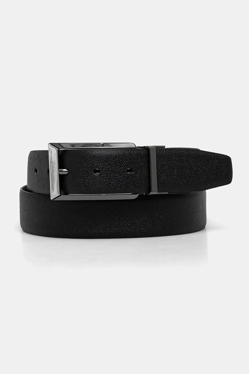 Двосторонній шкіряний ремінь Calvin Klein чоловічий колір чорний K50K512657