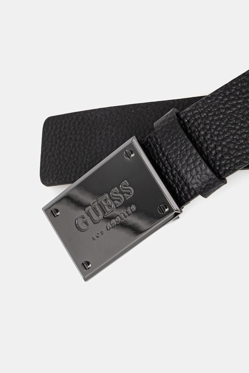 Шкіряний ремінь Guess чоловічий колір чорний BMGRTU P5140