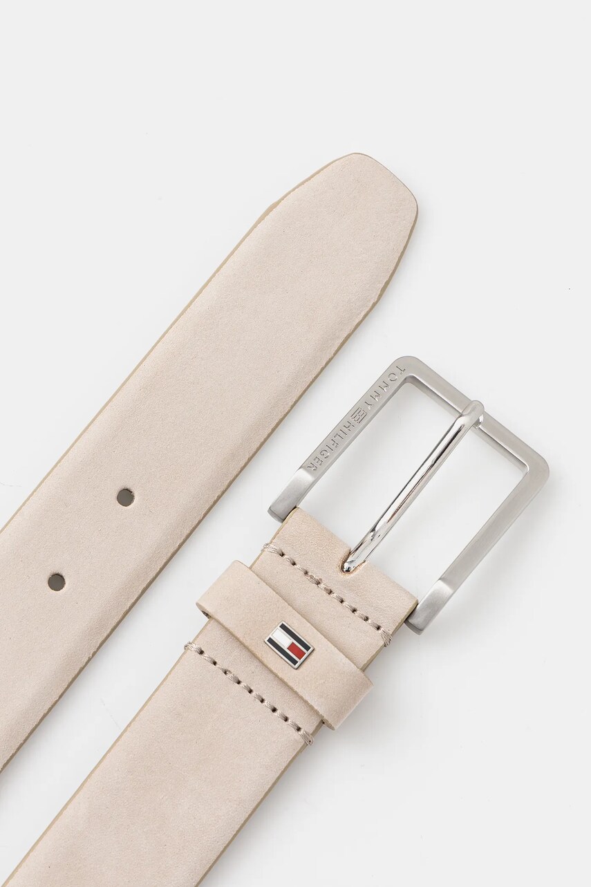 Шкіряний ремінь Tommy Hilfiger чоловічий колір бежевий AM0AM13377