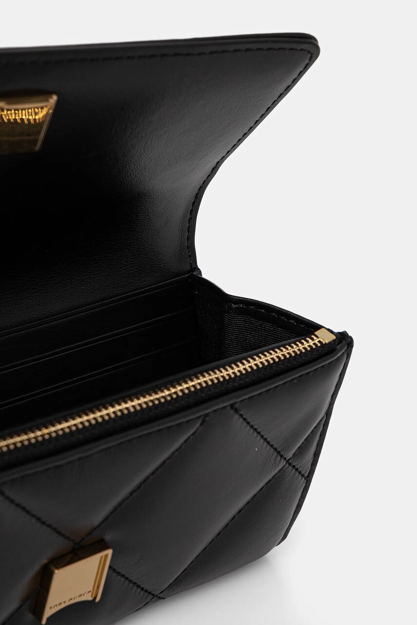 Шкіряний гаманець Tory Burch Kira жіночий колір чорний 163955.001