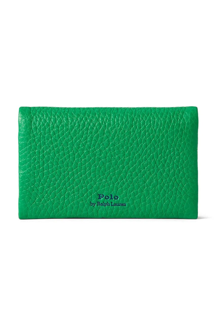 Шкіряний гаманець Polo Ralph Lauren жіночий колір зелений 427949873
