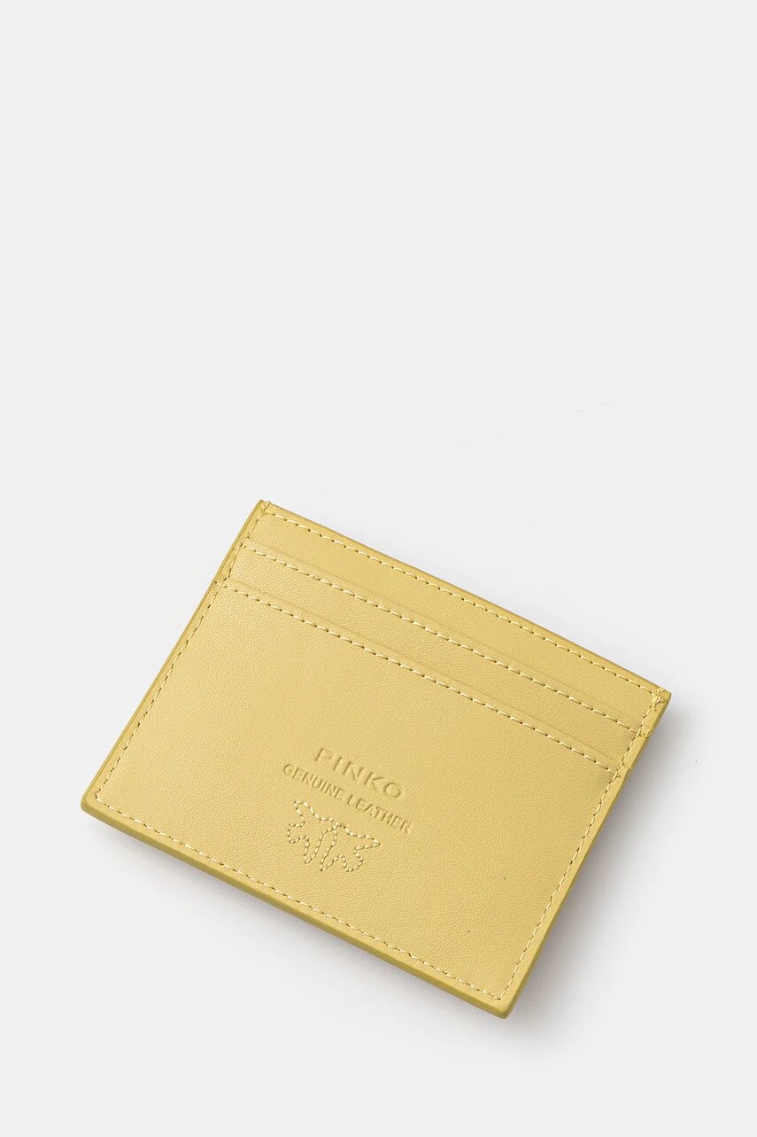 Шкіряний чохол на банківські карти Pinko колір зелений 103762 A0F1