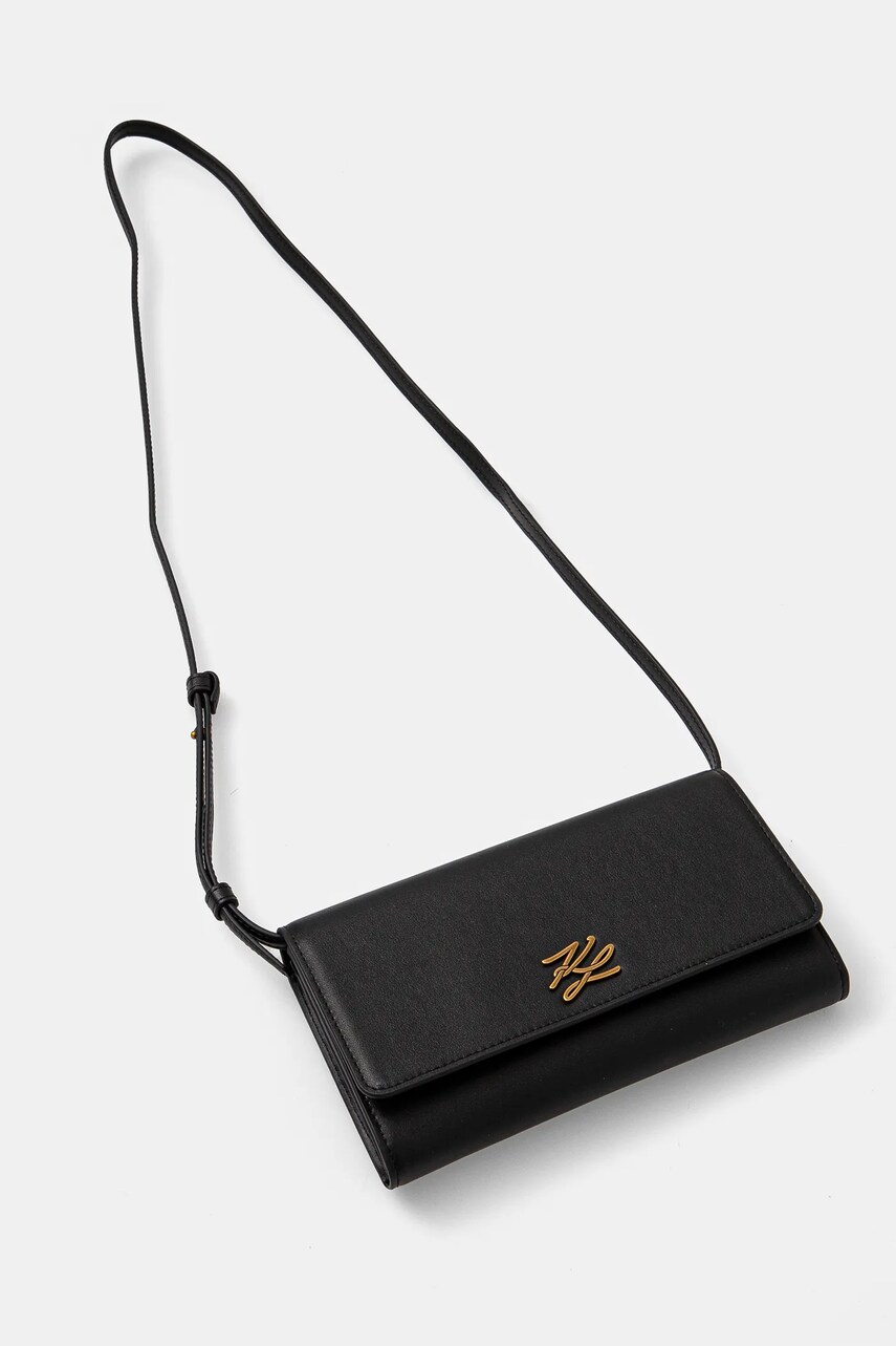 Шкіряна сумочка Karl Lagerfeld колір чорний A1W32055