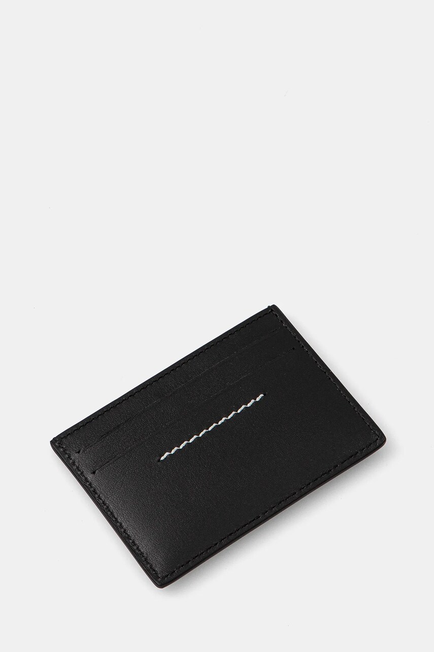 Шкіряний чохол на банківські карти MM6 Maison Margiela колір чорний SA5UI0013.P7258