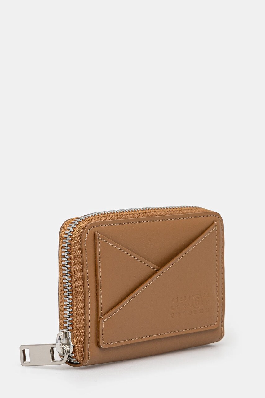 Шкіряний гаманець MM6 Maison Margiela жіночий колір коричневий SA6UI0016.P7183