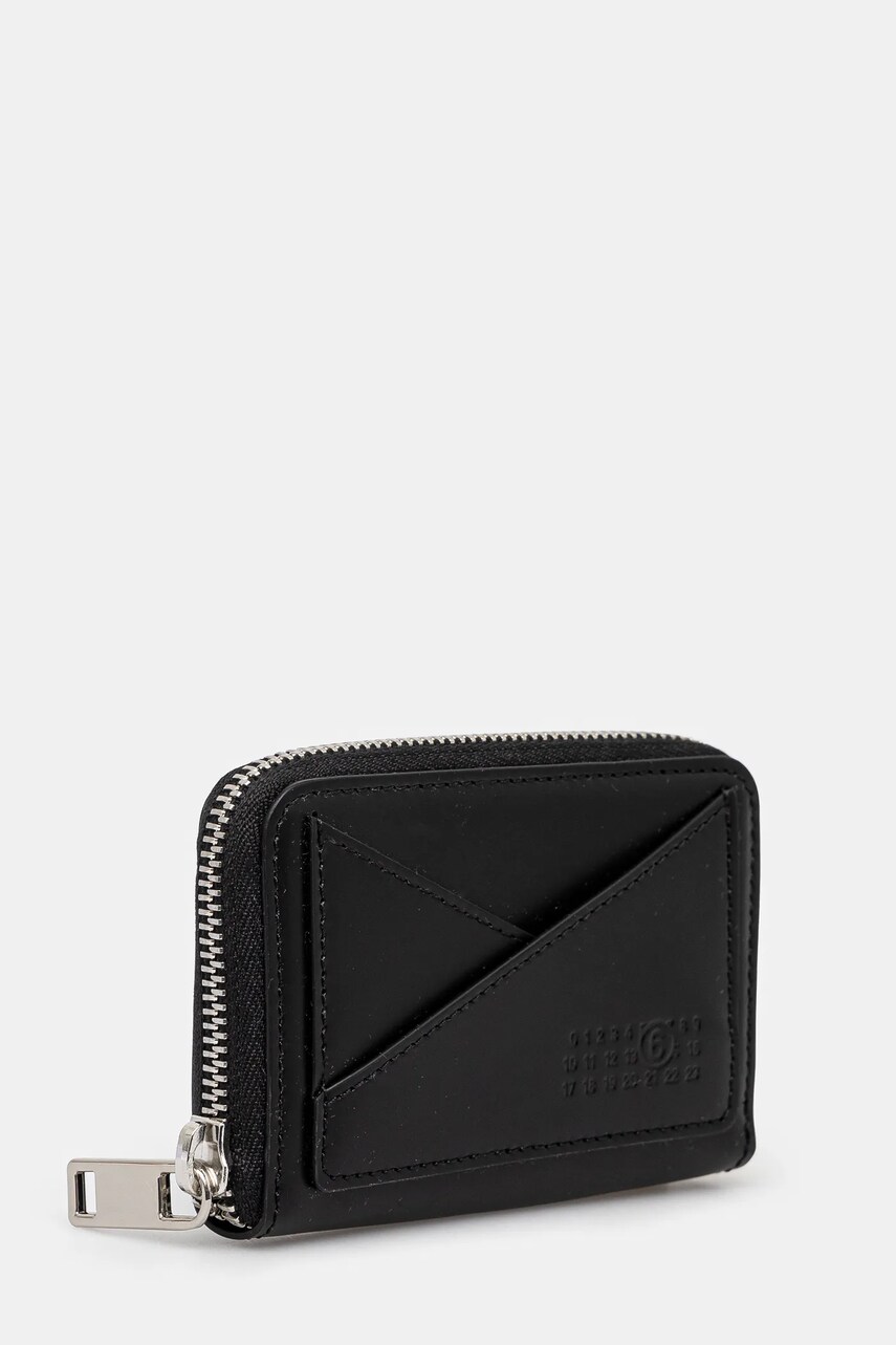 Шкіряний гаманець MM6 Maison Margiela жіночий колір чорний SA6UI0016.P7183