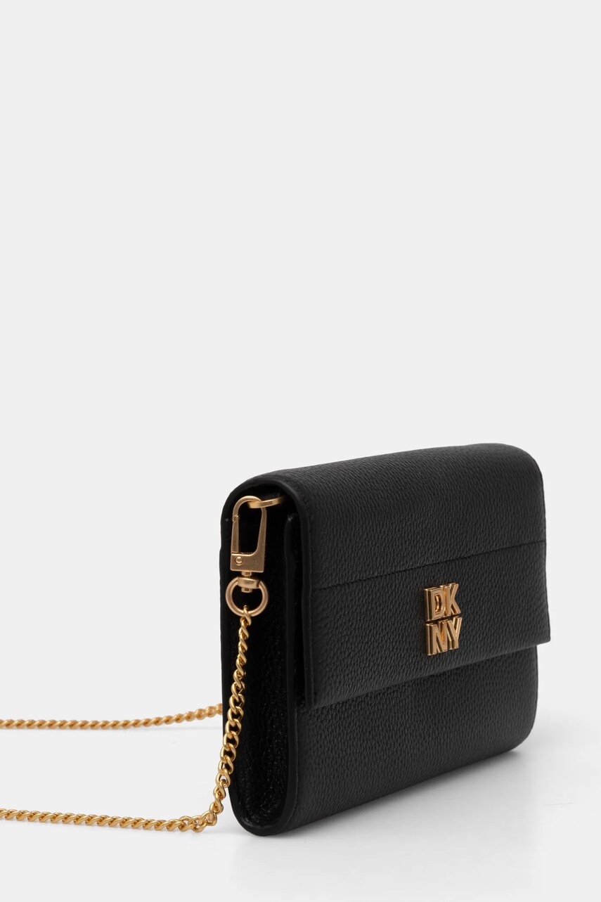 Шкіряний гаманець Dkny жіночий колір чорний R445AI72