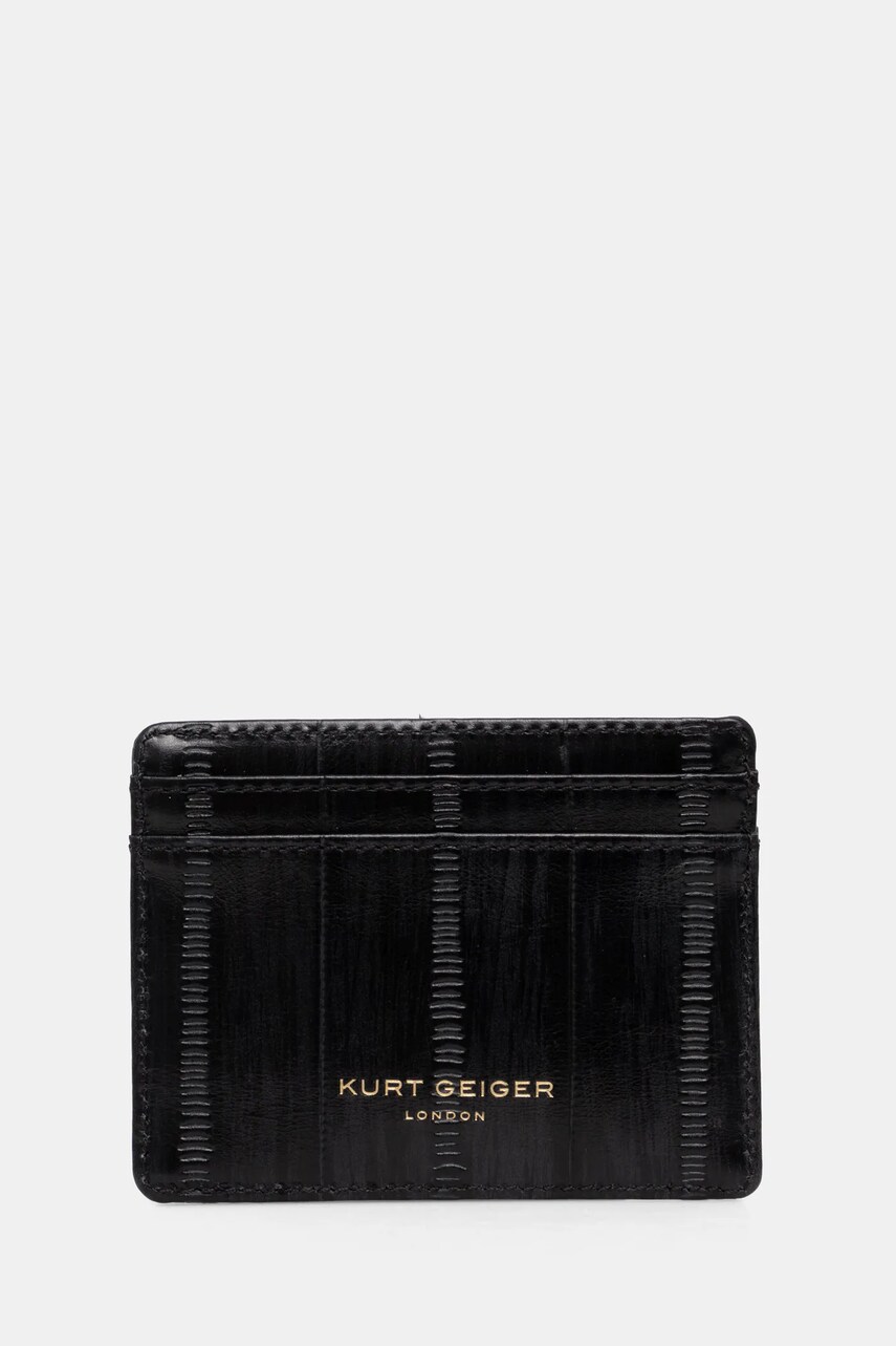 Шкіряний чохол на банківські карти Kurt Geiger London колір чорний 4019700119