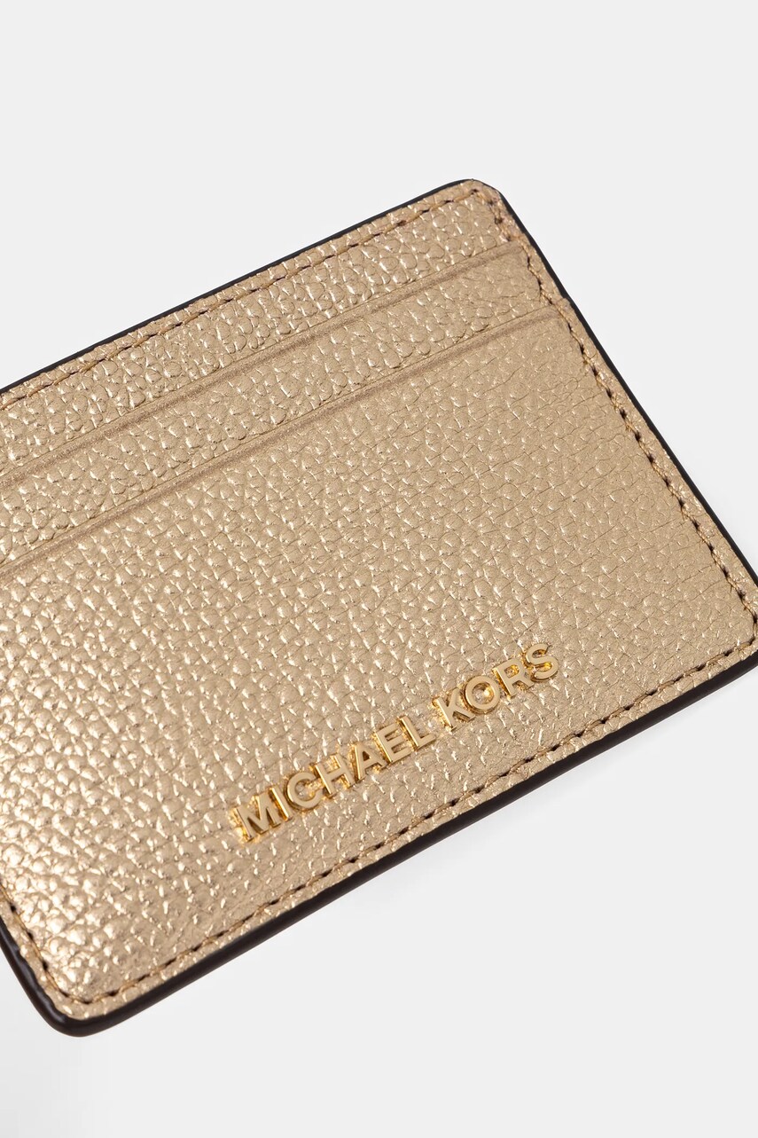 Шкіряний чохол на банківські карти MICHAEL Michael Kors колір золотий 32H9TJ6D1L