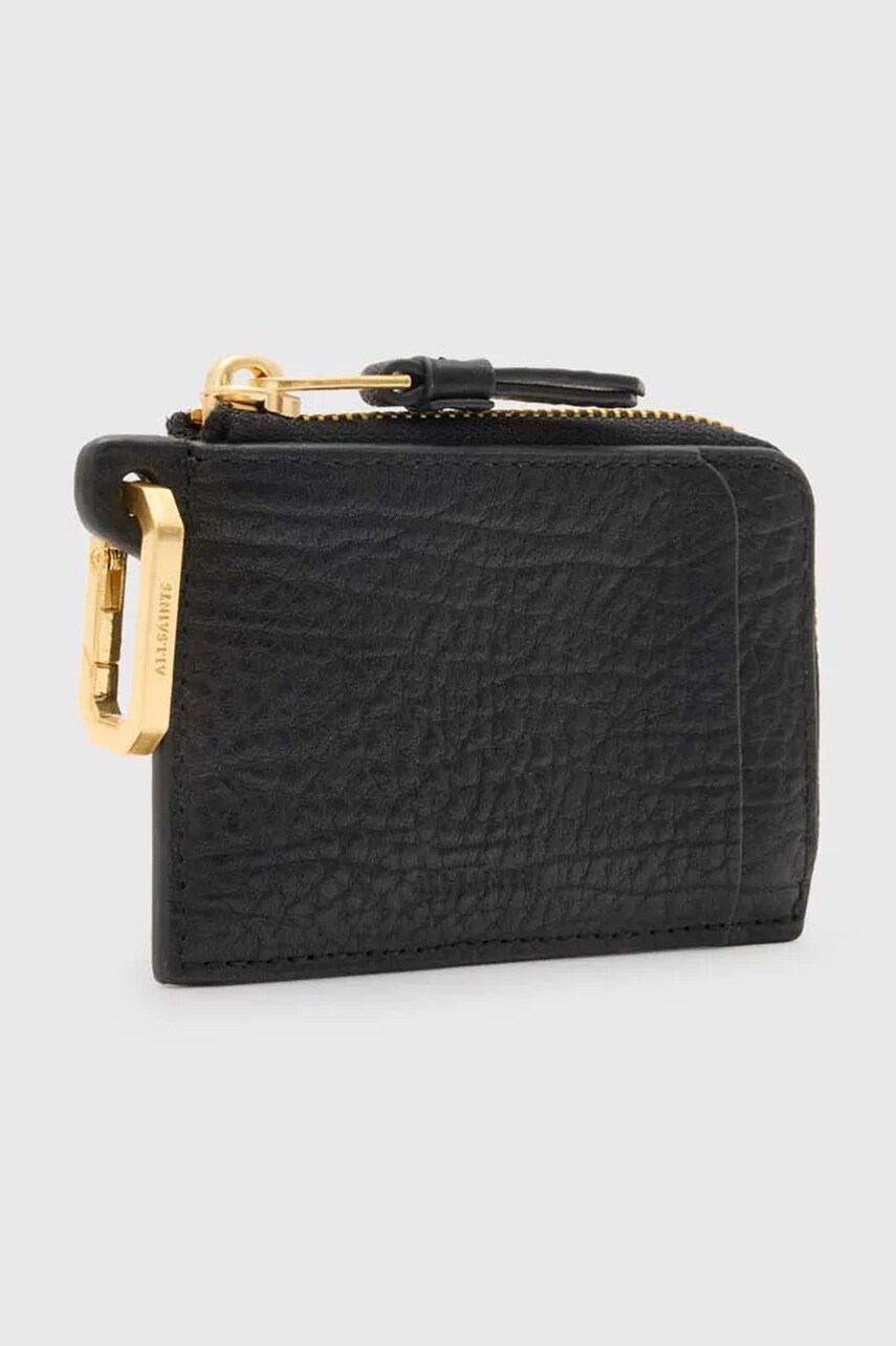 Шкіряний гаманець AllSaints REMY жіночий колір чорний W260XC