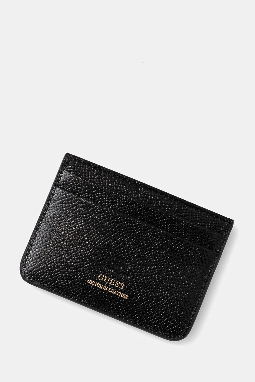 Шкіряний чохол на банківські карти Guess колір чорний RW1762 P5201