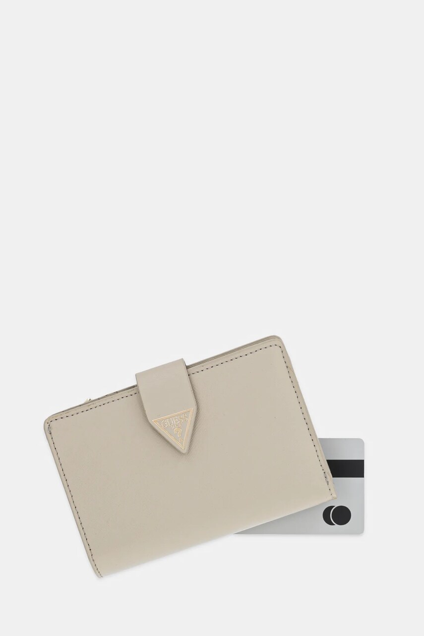 Шкіряний гаманець Guess MIRIAM жіночий колір бежевий RW1772 P5201