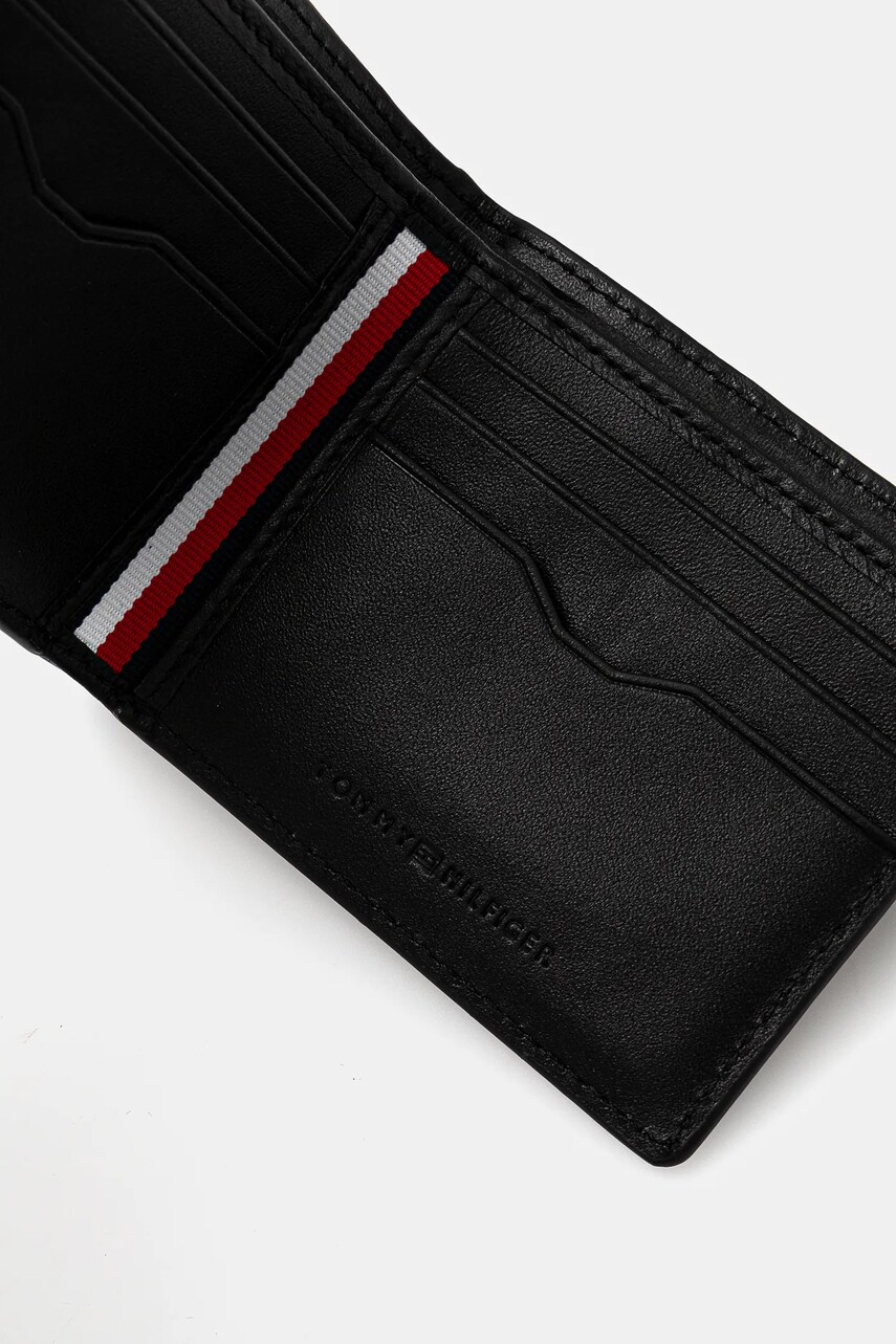 Шкіряний гаманець Tommy Hilfiger чоловічий колір чорний AM0AM13042
